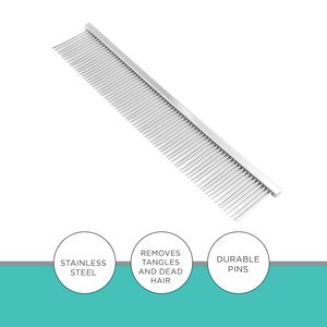 FLAMIA & JABZ ENT 7.5 Fine Tooth Dog Grooming Comb Eco-Friendly Stainless Steel <b>Simple</b> Style - Product Image 5