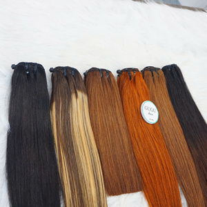 Extensiones de cabello virgen de cabello crudo vietnamita súper doble dibujado para el vendedor, mechones de tamaño 13x4 de encaje HD de Color Ombre recto de hueso - Product Image 6