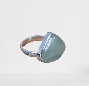 925 sello plata esterlina niñas anillo aguamarina piedra preciosa lujoso anillo hecho a mano joyería 925 plata esterlina anillo de piedras preciosas - Product Image 1