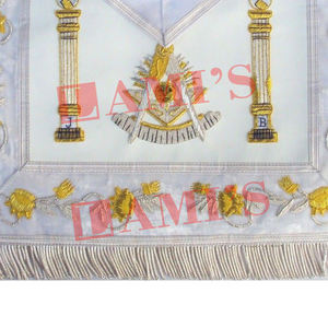 El mejor Material bordado a mano Masonic Grand Past Masters White Delantal Masonic Regalia Delantal - Product Image 4