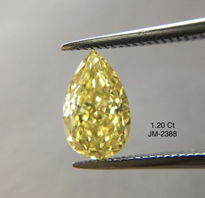 Diamants en vrac jaunes clairs fantaisie pour la fabrication de bijoux 1.20 carats taille poire VS2 diamants en vrac pour la fabrication de bijoux utilisation vente en vrac OEM - Product Image 1