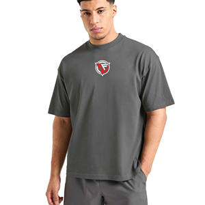 Camisetas para hombre 100% algodón de gran tamaño con cuello redondo, camiseta de tela de doble cara para hombre, ropa personalizada, 260gsm, 220gsm, 190gsm - Product Image 5