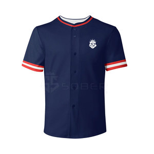 เสื้อเบสบอลผู้ชายคุณภาพสูง แห้งเร็ว ระบายอากาศได้ดี ทรงเข้ารูป 100% โพลีเอสเตอร์ ชุดกีฬา สีพื้น ปรับแต่งได้ ไซส์ใหญ่ - Product Image 1
