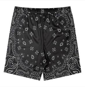 <b>Men's</b> Summer Mid-Waist Casual Running Shorts High Street Breathable Mesh Sublimation <b>Bandana</b> Print Drawstring Plus Size Knitted - Product Image 2