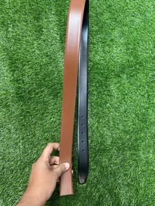 Cinturón de vestir de cuero genuino personalizado para hombre con PIN para hebilla giratorio Reversible doble cara OEM/ODM cinturón de negocios de doble cara - Product Image 4