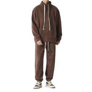 New Style Custom Winter Casual Fitness Sport Men's 100% Cotton Tracksuit <b>Hoodie</b> Set Warm Sport Sweatsuit - Product Image 1