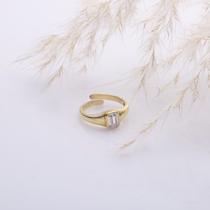 Rectángulo corte CZ piedra anillo ajustable plata turca mujeres venta al por mayor 925 joyería de plata esterlina - Product Image 4