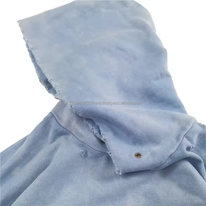 Sudadera con Capucha HLD24059MH Personalizada, Lavada, Desgastada, Estilo Francés, Holgada, para Hombre, Vintage - Product Image 4