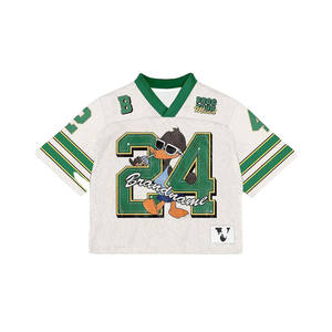 Camiseta Deportiva de Fútbol Americano para Hombre, Verde, con Estampado de Pato de Dibujos Animados, Cuello en V, Malla Transpirable, Protección UV, para Adultos, Proveedor 2025 - Product Image 1