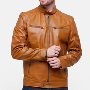 Chaqueta de Invierno de Cuero Genuino para Hombre, de Alta Calidad, Estilo Urbano, con Cuello Alto, Venta al Por Mayor - Product Image 1