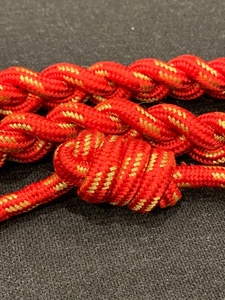 High Quality Handmade Interwoven Red and Gold Shoulder Cord 1 Knot 1 Brass Tip <strong>Twisted</strong> Red Gold <strong>Threads</strong> - Product Image 3