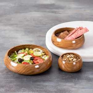 2024 utensilios de cocina vajilla ensaladera de madera vajilla cocina precio bajo al por mayor artesano de la mano producto más vendido - Product Image 2