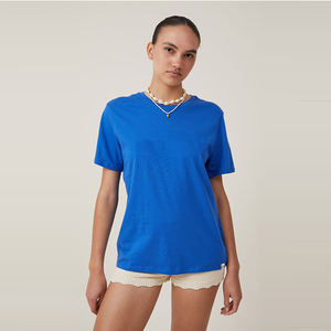 Camisetas de Verano para Mujer, Manga Corta, Personalizadas, al por Mayor, de Alta Calidad, Ecológicas, de Sarga, Corte Regular, Holgadas, 100% Algodón - Product Image 1