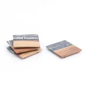 Juego de 4 posavasos de café y té de sublimación personalizados con portavasos de cuero Alfombrilla y almohadilla de cuero a granel para bebidas personalizables - Product Image 3