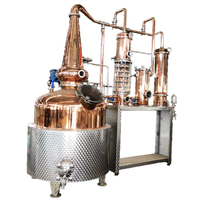 Équipement de distillation et de fermentation d'alcool en cuivre rouge 1000L |   Alambic traditionnel en cuivre pour whisky et brandy