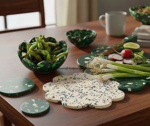 Planche à fromage et charcuterie en résine de coquille Saint-Jacques de qualité supérieure, 9 à 12 pouces, écologique, élégante et fonctionnelle pour couper la viande, le pain et le fromage - Product Image 2