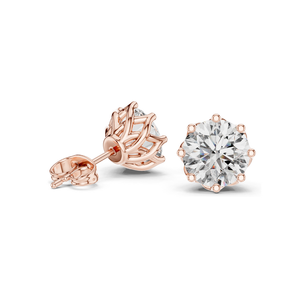 ต่างหูเพชรแล็บ 4 กะรัต คุณภาพ VVS-VS ระดับความใส EF  ทอง 18KT, 14KT, 10KT และเงิน 925  ทองชมพู, ทองเหลือง, ทองขาว และมอสซาไนต์ - Product Image 6