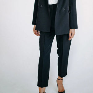 Pantalon de jogging slim fit taille haute à jambe droite avec poches, décontracté et confortable pour le sport en extérieur, pour femme - Product Image 4