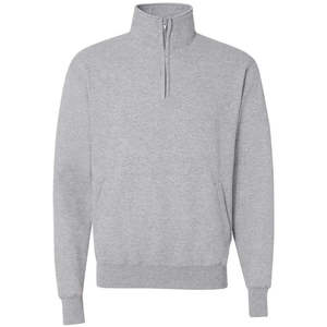 Newly Designed Embroidered <b>Quarter</b> Zipper Heavyweight Fleece 100% Cotton Breathable Winter Men Crew Neck Private Label Welted - Product Image 2