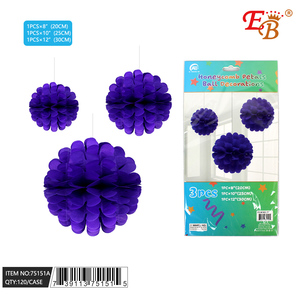 Deep Purple 3PC decorazioni a nido d'ape 120 pz/C eleganti decorazioni in seta per feste graduazioni capodanno cinese altro - Product Image 1