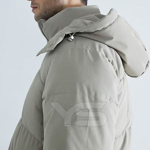 Chaqueta bomber de invierno para hombre, chaqueta acolchada impermeable a prueba de viento y transpirable con cuello levantado, chaqueta con cremallera de talla grande y logotipo personalizado - Product Image 2