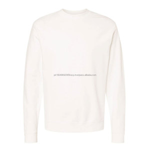 Otoño Invierno adulto suelto Casual 345GSM Color sólido sudadera polar cuello redondo mezcla de algodón sudadera de gran tamaño para hombres - Product Image 4