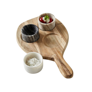 Caja de especias para condimentos de mármol de la mejor calidad, caja de condimentos de forma redonda de tamaño personalizado con cucharas de latón - Product Image 2