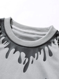 เสื้อสเวตเชิ้ตคอกลมแขนยาวลำลองทรงหลวมสำหรับผู้ชาย - Product Image 4