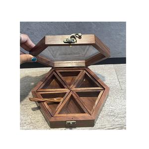 Boîte à épices en bois de qualité supérieure avec séparateurs pour un stockage efficace des assaisonnements aux herbes et de l'organisation de la cuisine - Product Image 3