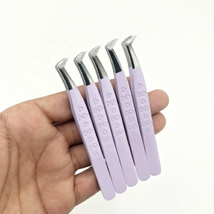 Outils de beauté pour cils en acier inoxydable enduit de poudre violet clair - Product Image 5