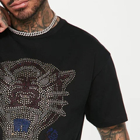 T-shirt pour homme en coton 100% fabriqué au Pakistan avec strass, design estival unique, séchage rapide, respirant et écologique, faible MOQ