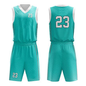 Ensemble de maillot et short de basket-ball personnalisé, imprimé par sublimation, vêtements d'équipe en gros, OEM, séchage rapide, respirant, vêtements de sport - Product Image 4