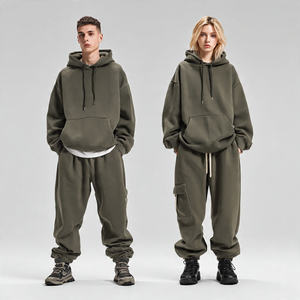 Conjunto Deportivo Holgado para Hombre y Mujer, Sudadera con Hombros Caídos, Pantalones Deportivos Extra Grandes, Conjuntos Deportivos de Invierno con Hombros Caídos, Unisex - Product Image 1