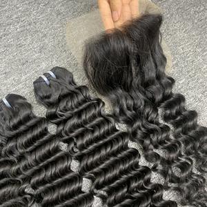 Los mejores vendedores de cabello humano crudo 100%, venta al por mayor, trama de onda de agua camboyana vietnamita en estilo natural, ventas al por mayor, ondulado rizado Genius - Product Image 5