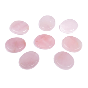 Pierre palmier plat Quartz Rose cristal palmier plat pierre naturelle pierre plate forme ovale pierre de poche Protection grossiste - Product Image 6