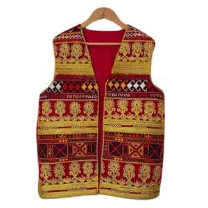 2025 chalecos afganos totalmente bordados de moda superior para hombres OEM ODM chalecos sin mangas transpirables informales para adultos niños invierno - Product Image 1