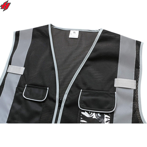 เสื้อกั๊กนิรภัยสะท้อนแสงสำหรับผู้ชายเสื้อผ้าทำงานสำหรับผู้ชายเสื้อกั๊กตาข่าย6กระเป๋าออกแบบโลโก้ได้ตามต้องการ - Product Image 2