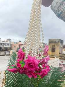Rosa perla cadena flor guirnalda Floral boda decoración colgante de pared al aire libre evento tema Fiesta función Festival telón de fondo - Product Image 5