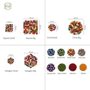 Felt Ball <b>Table</b> <b>Coaster</b> <b>Table</b> <b>Coaster</b> Best for Parties and Other Functions Tableware Decorative Beast Design <b>Coaster</b> - Product Image 5