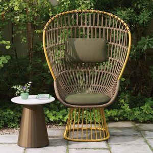 Juego de Sofás Seccionales de Exterior de Metal Negro Mate de Lujo, Silla de Salón Moderna Nórdica con Acentos de Madera de Teca Sólida, Resistente al Agua, para Patio de Villa - Product Image 4