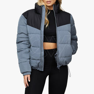2025 dames hiver Bomber veste coupe ajustée coton rembourré matelassé laine chauffante doublure toile XL taille imprimé approvisionnement en gros - Product Image 1