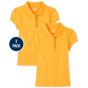 2 packs d'uniformes scolaires jaunes en piqué extensible avec volants pour filles Regular Fit the Children's Place - Product Image 2