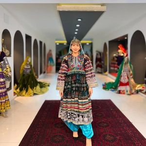 Robe afghane pakistanaise nouvelle tendance Pakistan fait longue robe belle pour l'Aïd de WS INTERNATIONAL beau costume 631 - Product Image 5