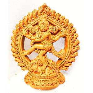 Idole de Shiva Natraj, décoration murale traditionnelle de luxe en terre cuite, objet de décoration pour la maison, fer forgé abstrait, Diwali, 10 cm X - Product Image 2