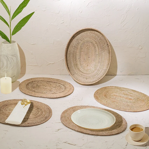 แผ่นรองจานหวายทรงกลมทำด้วยมือเป็นมิตรต่อสิ่งแวดล้อม - Product Image 6