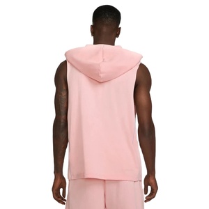Débardeur à capuche sans manches pour hommes, en molleton de coton épais, pour musculation et entraînement en salle de sport, coupe ajustée, personnalisable OEM, marque privée - Product Image 3