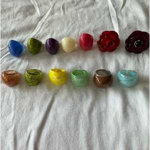 ชุดแหวนเรซินสไตล์นางฟ้าสุดอลังการดีไซน์ขอบหนาปรับแต่งสีได้เป็นมิตรกับสิ่งแวดล้อมสำหรับแฟชั่นที่สะดุดตาแบบขี้เล่น - Product Image 2