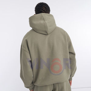 Pulls oversize en tissu français, mode de rue, pour hommes, 100% coton, imprimés à l'écran, sweats à capuche brodés - Product Image 3