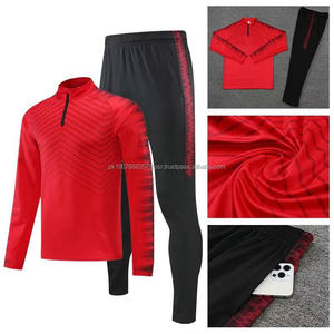 Uniforme de Fútbol de Manga Larga para Otoño e Invierno, Chaqueta Cortavientos de Media Cremallera y Pantalones Deportivos para Entrenamiento - Product Image 3