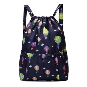 Unisex <b>Drawstring</b> <b>Backpack</b> Geometric Pattern Polyester 20-35L Capacity Gym Bag Travel Beach Use - Product Image 2